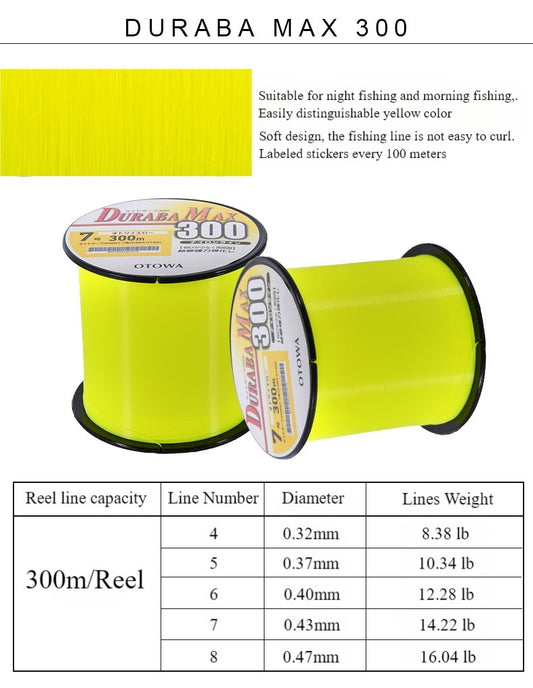 YINYU suitable for rock fishing sea fishing lure fishing 300m yellow nylon Fishing Line
