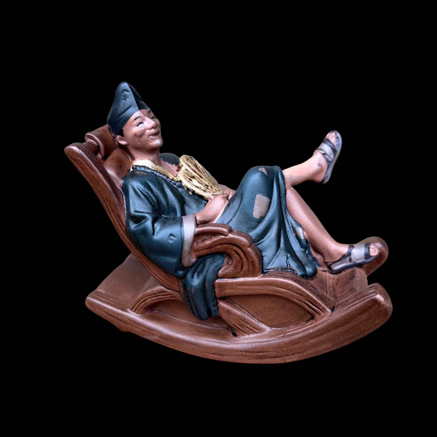 Ji Gong Monk Statue Resin Bluestone Style – Chinese Zen Monk Figurine Spiritual Feng Shui Home Decor